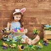 Prefilled Easter Eggs with Dinosaur Building Blocks,Easy Assemble Surprise Easter Egg Toys Easter Party Favors,Easter Basket Stuffers,Easter Egg Hunting,Classroom Prize Toys (12 Pcs)