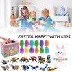 Prefilled Easter Eggs with Insect Building Blocks,Easy Assemble Surprise Easter Egg Toys Easter Party Favors,Easter Basket Stuffers,Easter Egg Hunting,Classroom Prize Toys (12 Pcs)