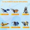 Prefilled Easter Eggs with Insect Building Blocks,Easy Assemble Surprise Easter Egg Toys Easter Party Favors,Easter Basket Stuffers,Easter Egg Hunting,Classroom Prize Toys (12 Pcs)