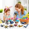 Prefilled Easter Eggs with Insect Building Blocks,Easy Assemble Surprise Easter Egg Toys Easter Party Favors,Easter Basket Stuffers,Easter Egg Hunting,Classroom Prize Toys (12 Pcs)
