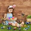 Prefilled Easter Eggs with Insect Building Blocks,Easy Assemble Surprise Easter Egg Toys Easter Party Favors,Easter Basket Stuffers,Easter Egg Hunting,Classroom Prize Toys (12 Pcs)