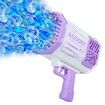 Bubble Machine Gun, Purple Bubble Gun with Lights/ Bubble Solution, 69 Holes Bubbles Machine for Adults Kids, Summer Toy Gift for Outdoor Indoor Birthday Wedding Party - Purple Bubble Makers