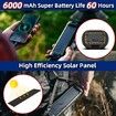 Solar LED Camping Lantern Rechargeable Flashlights Waterproof Portable Emergency for Hurricane Survival Hiking-6000mAH