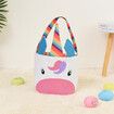 Easter Bunny Rainbow Unicorn Basket Egg Bags for Kids,Canvas Cotton Personalized Candy Egg Basket 20x22cm