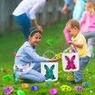 3 Pack Easter Eggs Hunt Baskets for Kids Sequins Bunny Ear Basket Egg Bags Rabbit Easter Party Decorations Gifts Toys Carry Bucket Tote 23x24cm