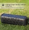 Solar Bluetooth Speaker Portable Waterproof Speaker with Mic Stereo Sound with Bass Home Wireless Speaker-Black