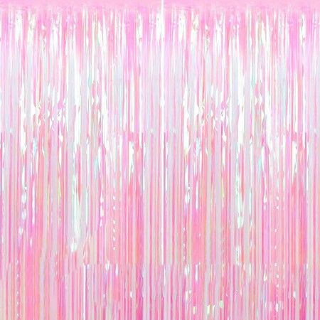Backdrop Curtain,3FT x 8FT Metallic Tinsel Foil Fringe Curtains Photo Booth Background for Baby Shower Party Birthday Wedding Engagement Bridal Decorations (Multicolor,2 Pack)