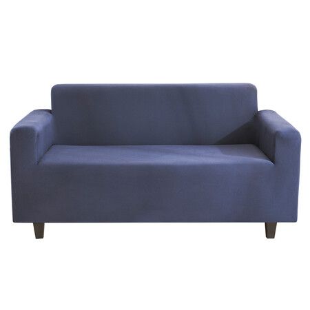 Stretch Sofa Covers 1 Piece Polyester Spandex Fabric Living Room Couch Slipcovers ( Medium,Navy blue)