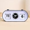 Manual Analog Flip Table Alarm Clock Retro Silent Quartz Mood Design Showing Date Day Month