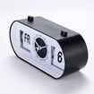 Manual Analog Flip Table Alarm Clock Retro Silent Quartz Mood Design Showing Date Day Month