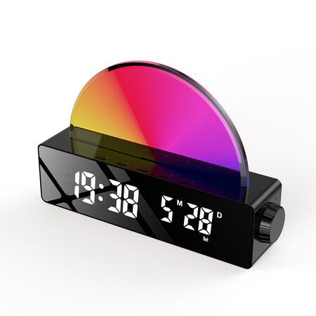 Sunrise Alarm Clock LED Digital Alarm Clock Sunrise Simulation Wake Up Light with FM Radio for Heavy Sleepers Adult Children