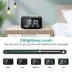 Small Digital Alarm Clock, FM Radio, Dual USB Charging Ports, Dual Alarms with 7 Sounds, Adjustable Volume, Temperature