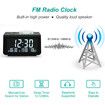 Small Digital Alarm Clock, FM Radio, Dual USB Charging Ports, Dual Alarms with 7 Sounds, Adjustable Volume, Temperature