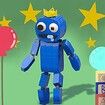 Rainbow Friends Building Block Set,Odd World Blue Monster Action Figure Horror Toy,Easter Friday Night Monster Building Blue 281pcs