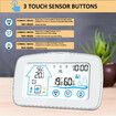 Weather Station LCD Digital Thermometer Hygrometer Indoor Outdoor Sensor Weather Forecast Window Reminder Clock-White