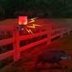 Solar Alarm, Infrared Timed Alarm Light, 13 Built-in Sound Effects Recordable, 8 Red LED , Suitable for Orchards, Construction Sites, Farm Barns