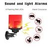 Solar Alarm, Infrared Timed Alarm Light, 13 Built-in Sound Effects Recordable, 8 Red LED , Suitable for Orchards, Construction Sites, Farm Barns