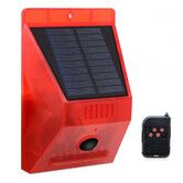 Solar Warning Light with Motion Detector Remote Control Waterproof 129db Sound Security Siren Light for Home Farm