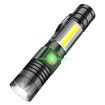 Super Bright Flash Light with COB Work Light, Waterproof 4 Modes Pocket LED Flashlights for Outdoor Camping Emergency