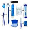 Portable Orthodontic Care Kit Orthodontic Toothbrush Kit Travel Oral Care Kit(8pcs Per Set) Blue