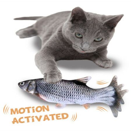 Flopping Grass Carp Cat Toy 30cm Electric Moving Cat Toy Vibrating Toy interactive Pet Fun Toy emotion Exercise