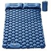 Double Sleeping Pad for Camping,Upgraded Inflatable Ultra-Thick Self Inflating Camping Pad 2 Person with Pillow Built-in Foot Pump Camping Sleeping Mat for Backpacking,Hiking,Portable Camping Pad (Navy Blue)
