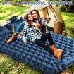 Double Sleeping Pad for Camping,Upgraded Inflatable Ultra-Thick Self Inflating Camping Pad 2 Person with Pillow Built-in Foot Pump Camping Sleeping Mat for Backpacking,Hiking,Portable Camping Pad (Navy Blue)