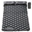 Double Sleeping Pad for Camping,Upgraded Inflatable Ultra-Thick Self Inflating Camping Pad 2 Person with Pillow Built-in Foot Pump Camping Sleeping Mat for Backpacking,Hiking,Portable Camping Pad (Grey)