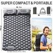 Double Sleeping Pad for Camping,Upgraded Inflatable Ultra-Thick Self Inflating Camping Pad 2 Person with Pillow Built-in Foot Pump Camping Sleeping Mat for Backpacking,Hiking,Portable Camping Pad (Grey)