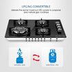 Maxkon Gas Cooktop Cooker 4 Burners Stove Tops 60cm Cook Hobs Stovetop NG LPG Glass Surface Knobs Black