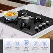 Maxkon Gas Cooktop Cooker 4 Burners Stove Tops 60cm Cook Hobs Stovetop NG LPG Glass Surface Knobs Black