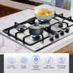 Maxkon Gas Cooktop 4 Burners Cooker 60cm Stove Cook Tops Hobs Stovetop NG LPG Stainless Steel Surface Knobs