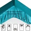 4 Piece Satin Bedding Sheet Pillowcase Sets Luxury Rich Silk Silky Super Soft Solid Color Reversible  Stain-Resistant Wrinkle Free (Teal)