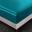 4 Piece Satin Bedding Sheet Pillowcase Sets Luxury Rich Silk Silky Super Soft Solid Color Reversible  Stain-Resistant Wrinkle Free (Teal)