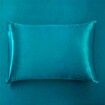 4 Piece Satin Bedding Sheet Pillowcase Sets Luxury Rich Silk Silky Super Soft Solid Color Reversible  Stain-Resistant Wrinkle Free (Teal)