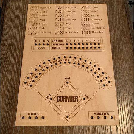 Wooden Baseball Dice Game - Wooden Baseball Board Game with Dice Marbles for Kids and Adults - Games for Family Game Night