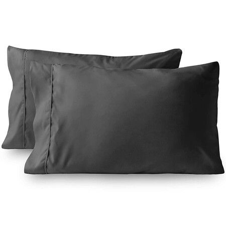 2Pc Brushed Polyester PillowsCase Effen Kleur Envelop Beddengoed  Ultra Zachte PillowsCase Color Grey Queen Size
