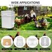 DIY Chicken Feeder No Waste - 6Pcs Automatic Poultry Feeder Port with Stopper & Hole Saw,Waterproof & Rodent Proof Gravity Chicken Feeder Kits for Buckets,Barrels,Bins,Troughs (White)