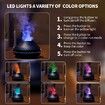 7 Color Flame Aroma Diffuser Essential Oil Lamp USB Portable Air Humidifier with Color Night Light Fragrance Home Car Color Black