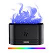 7 Color Light Aromatherapy Flame Light Quiet Mist Humidifiers Aroma Air Diffusers with Auto Shut-Off  Atomization Night Light USB Color Black