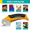 Cordless Electric Scissors,Rotary Cutter for Fabric with Safety Lock, 4.2V Cardboard Cutter Multi-Cutting Tools,Powerful Fabric Cutter for Carpet Leather Felt with Storage Box - Yellow