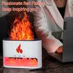 Fireplace Humidifier Crystal Salt Rock Fire Lamp Volcano Air Humidifier Flame Aroma Smell Essential Oil Diffuser for Home Color Black