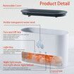 Fireplace Humidifier Crystal Salt Rock Fire Lamp Volcano Air Humidifier Flame Aroma Smell Essential Oil Diffuser for Home Color Black