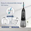 Oral Irrigator Wireless Electric with 5 Modes and 6 Nozzles Water Flosser IPX7 Waterproof USB Charging 300 ml Tooth Cleaner for Home Travel (Black)