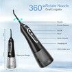 Oral Irrigator Wireless Electric with 5 Modes and 6 Nozzles Water Flosser IPX7 Waterproof USB Charging 300 ml Tooth Cleaner for Home Travel (Black)