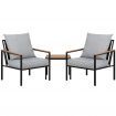 Gardeon 3PC Outdoor Furniture Bistro Set Lounge Setting Chairs Table Patio Black