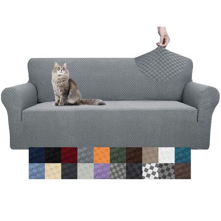 Couch Cover Latest High Stretch Sofa Covers for 4 Cushion Couch, Pet Dog Cat Proof Slipcover Elastic Furniture Protector 235-300cm