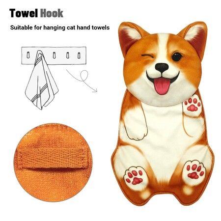 Corgi Hand Towels for Bathroom Kitchen Cute Dog Decor Decorative Hanging Towels  Absorbent Soft Face Towels Housewarming  Dog Mom Gifts for Women Dog Lover