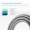 Shower Hose, Kink Free Stainless Steel Shower Hose Pet Bathing Cleaning, 1.5M Chrome