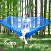 Camping Hammock with Mosquito Net, Portable Automatic Quick Open Outdoor Hammock, Nylon Parachute Material Hammocks